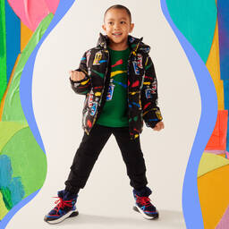 Stella McCartney Kids-Black Recycled Puffer Coat | Childrensalon Outlet