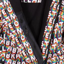 Stella McCartney Kids Ski Wear Capsule-أوفرول شتوي أطفال بناتي لون أسود بطبعة ملونة | Childrensalon Outlet