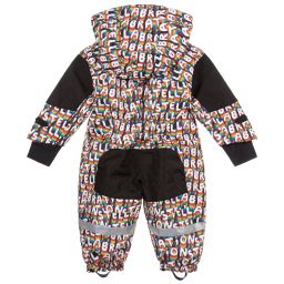Stella McCartney Kids Ski Wear Capsule-أوفرول شتوي أطفال بناتي لون أسود بطبعة ملونة | Childrensalon Outlet