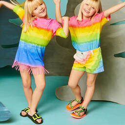 Stella McCartney Kids-Black & Yellow Sliders | Childrensalon Outlet