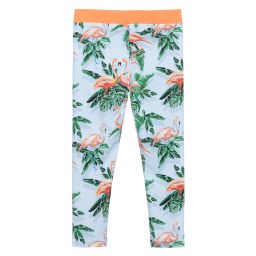Stella McCartney Kids-Голубые легинсы с фламинго | Childrensalon Outlet