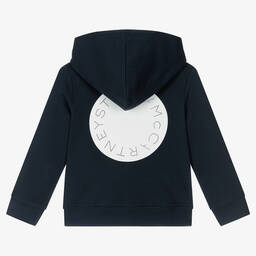Stella McCartney Kids-Blue Organic Cotton Jersey Zip-Up Hoodie | Childrensalon Outlet