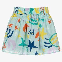 Stella McCartney Kids-تنورة قطن عضوي لون أزرق فاتح | Childrensalon Outlet