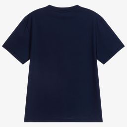 Stella McCartney Kids-Синяя футболка из органического хлопка | Childrensalon Outlet