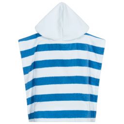 Stella McCartney Kids-منشفة هودي قطن تيري لون أزرق و أبيض | Childrensalon Outlet