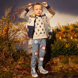 Stella McCartney Kids-Blue Striped Slim Leg Jeans | Childrensalon Outlet