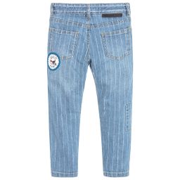 Stella McCartney Kids-Blue Striped Slim Leg Jeans | Childrensalon Outlet