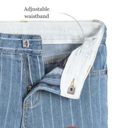 Stella McCartney Kids-Blue Striped Slim Leg Jeans | Childrensalon Outlet