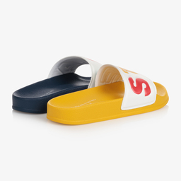 Stella McCartney Kids-Blue & Yellow Logo Sliders | Childrensalon Outlet