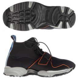 Stella McCartney Kids-ترينرز قماش بكاحل عالي لون أسود للأولاد | Childrensalon Outlet