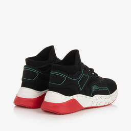 Stella McCartney Kids-Черные кроссовки-носки на шнуровке для мальчиков | Childrensalon Outlet