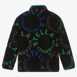 Stella McCartney Kids-جاكيت فليس شيربا لون أسود للأولاد | Childrensalon Outlet