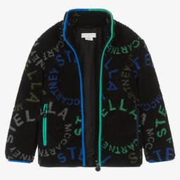 Stella McCartney Kids-جاكيت فليس شيربا لون أسود للأولاد | Childrensalon Outlet