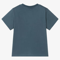 Stella McCartney Kids-Boys Blue Cotton Fox T-Shirt | Childrensalon Outlet
