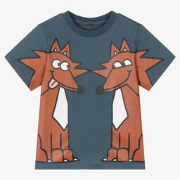 Stella McCartney Kids-Boys Blue Cotton Fox T-Shirt | Childrensalon Outlet
