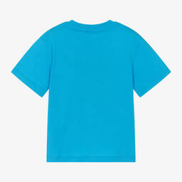 Stella McCartney Kids-Boys Blue Cotton 'Wish You Were Here' T-Shirt | Childrensalon Outlet