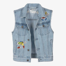 Stella McCartney Kids-جيليه قطن عضوي دنيم لون أزرق فاتح للأولاد | Childrensalon Outlet