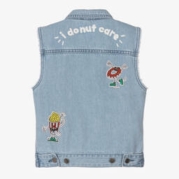 Stella McCartney Kids-جيليه قطن عضوي دنيم لون أزرق فاتح للأولاد | Childrensalon Outlet