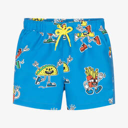 Stella McCartney Kids-Голубые плавки-шорты с рисунками | Childrensalon Outlet