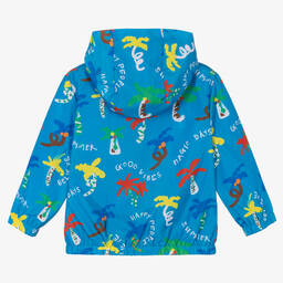 Stella McCartney Kids-Голубая куртка с капюшоном и пальмами | Childrensalon Outlet