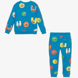 Stella McCartney Kids-Синий спортивный костюм с монстрами для мальчиков | Childrensalon Outlet