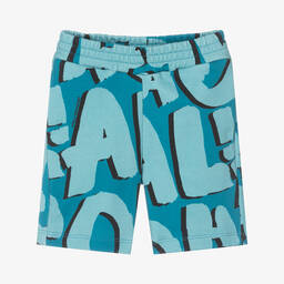 Stella McCartney Kids-Boys Blue Organic Cotton Aloha Shorts | Childrensalon Outlet