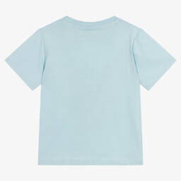 Stella McCartney Kids-Голубая футболка из органического хлопка с гитарой | Childrensalon Outlet