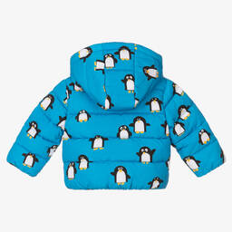 Stella McCartney Kids-Голубой пуховик с пингвинами | Childrensalon Outlet