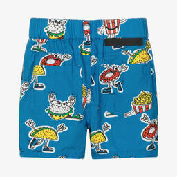 Stella McCartney Kids-Голубые хлопковые шорты с принтом | Childrensalon Outlet