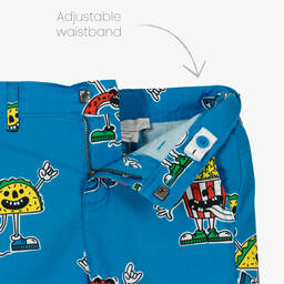 Stella McCartney Kids-Boys Blue Printed Cotton Shorts | Childrensalon Outlet