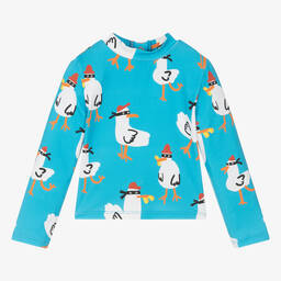 Stella McCartney Kids-Boys Blue Seagull Swim Top (UPF50+) | Childrensalon Outlet