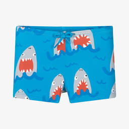 Stella McCartney Kids-Boys Blue Shark Swim Shorts (UPF50+) | Childrensalon Outlet