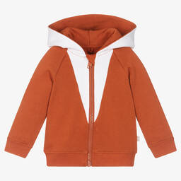 Stella McCartney Kids-Boys Brown Fox Zip-Up Top | Childrensalon Outlet