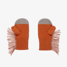 Stella McCartney Kids-قفازات محبوكة على شكل حصان لون بني | Childrensalon Outlet