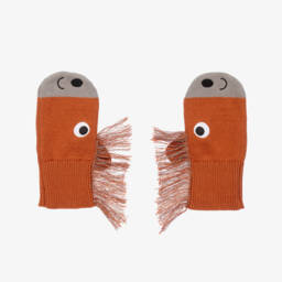 Stella McCartney Kids-قفازات محبوكة على شكل حصان لون بني | Childrensalon Outlet