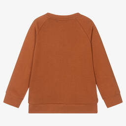 Stella McCartney Kids-Boys Brown Organic Cotton Bear Sweatshirt | Childrensalon Outlet