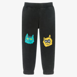 Stella McCartney Kids-بنطلون رياضي فحمي بنقشة القطط للأولاد | Childrensalon Outlet