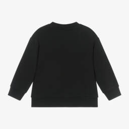 Stella McCartney Kids-سويتشيرت قطن عضوي جيرسي لون أسود للأولاد | Childrensalon Outlet