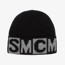 Stella McCartney Kids-Boys Charcoal Logo Knit Beanie | Childrensalon Outlet