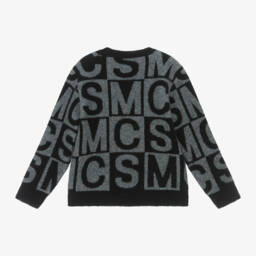 Stella McCartney Kids-Boys Charcoal & Slate Logo Knit Jumper | Childrensalon Outlet