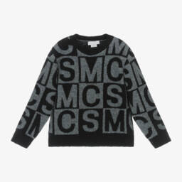 Stella McCartney Kids-Boys Charcoal & Slate Logo Knit Jumper | Childrensalon Outlet