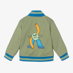 Stella McCartney Kids-جاكيت بومبر قطن لون أخضر للأولاد | Childrensalon Outlet