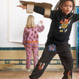 Stella McCartney Kids-Boys Cosmic Print Black Joggers | Childrensalon Outlet