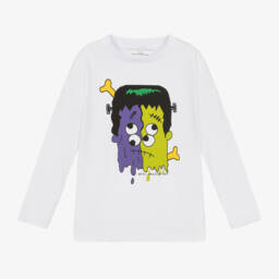 Stella McCartney Kids-Белый хлопковый топ Франкенштейн для мальчиков | Childrensalon Outlet