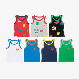 Stella McCartney Kids-توب فيست قطن بطبعة ملونة للأولاد (عدد 7) | Childrensalon Outlet