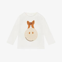 Stella McCartney Kids-Boys Cream Horse Graphic Top | Childrensalon Outlet