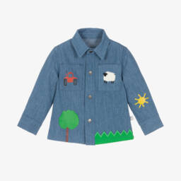 Stella McCartney Kids-Boys Denim Farmyard Shirt | Childrensalon Outlet