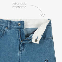 Stella McCartney Kids-Boys Denim Shorts with Cat Embroidery | Childrensalon Outlet