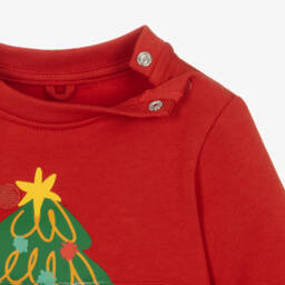 Stella McCartney Kids-سويتشيرت قطن عضوي لون أحمر للأولاد | Childrensalon Outlet