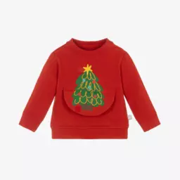 Stella McCartney Kids-سويتشيرت قطن عضوي لون أحمر للأولاد | Childrensalon Outlet
